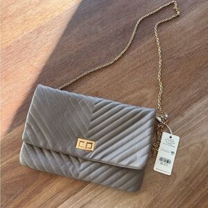 NWT Urban Expressions Taupe Quilted Chain Bag